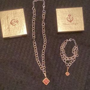 Premier Designs costume jewelry Matching necklace & bracelet - never worn